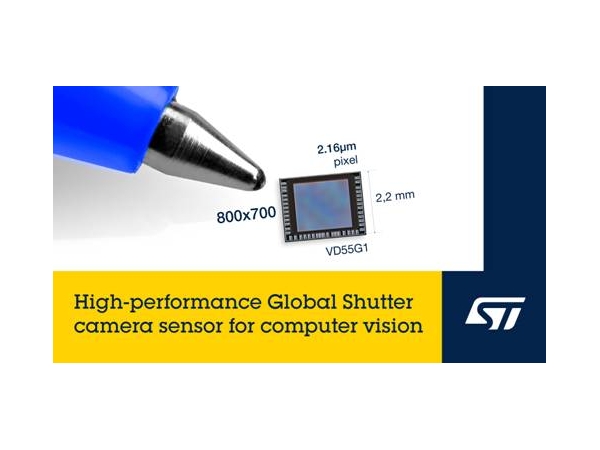 ST推出一款小尺寸、低功耗、高分辨率全局快门图像传感器