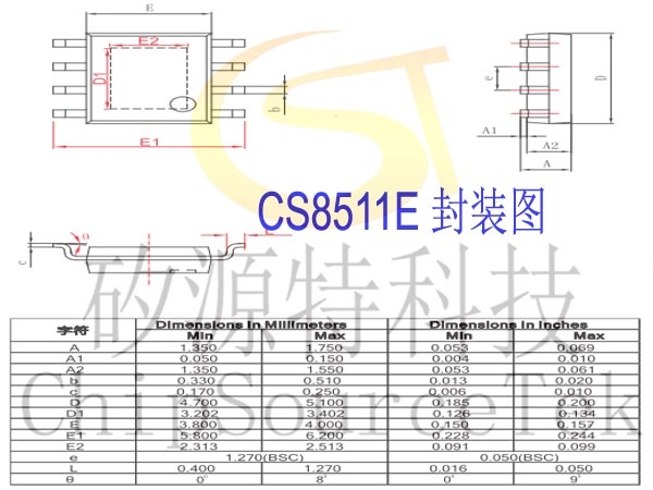 CS8511,CS8511E-矽源特科技ChipSourceTek-音频功放,马达驱动,Mosfet,充电管理,锂保,触摸,LDO,升降压 ...