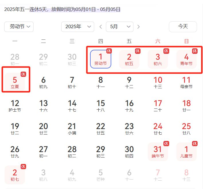 矽源特科技ChipSourceTek-2025年五一劳动节放假时间